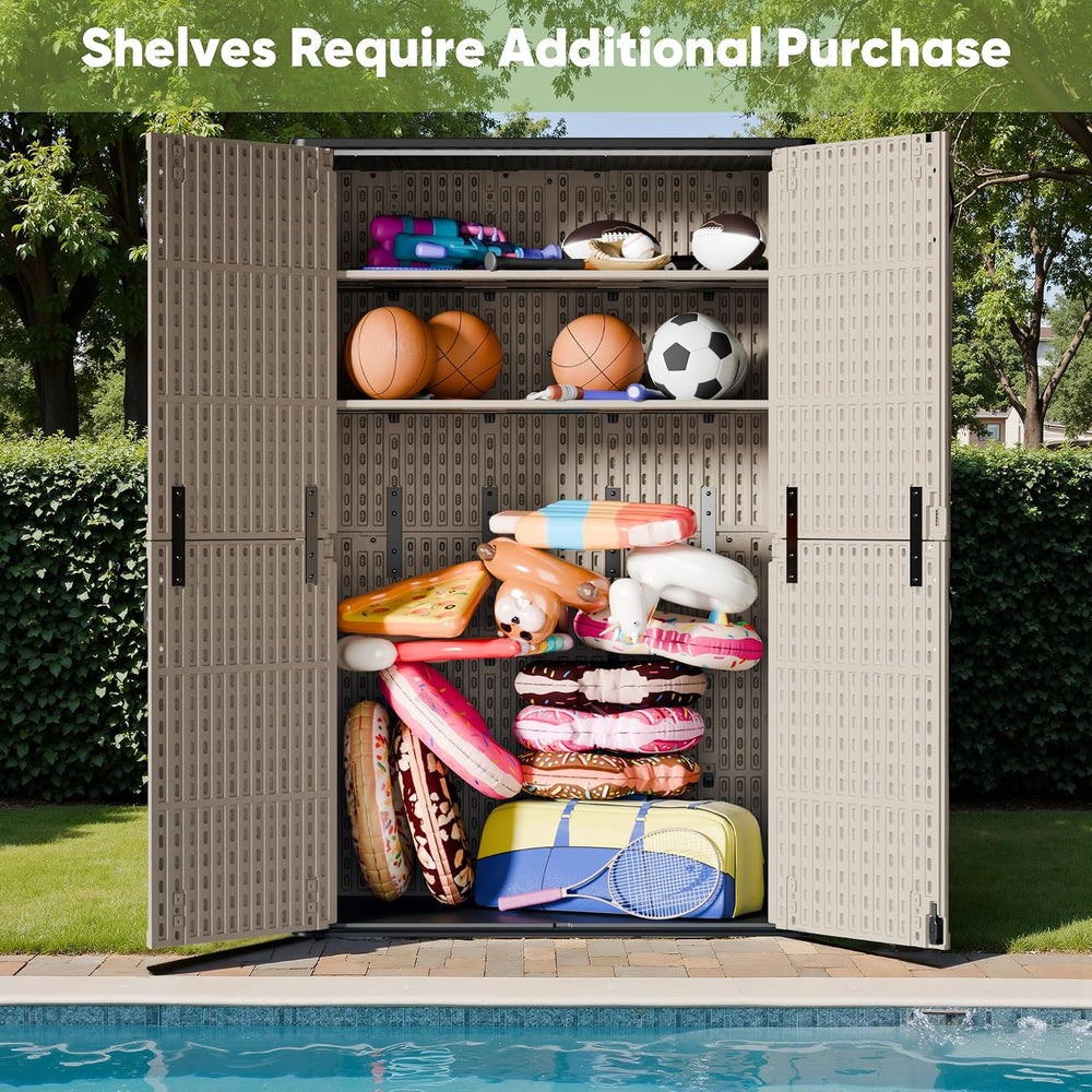 Devoko Outdoor Storage Cabinet 50 Cu Ft with Lockable Doors, Vertical Storage...