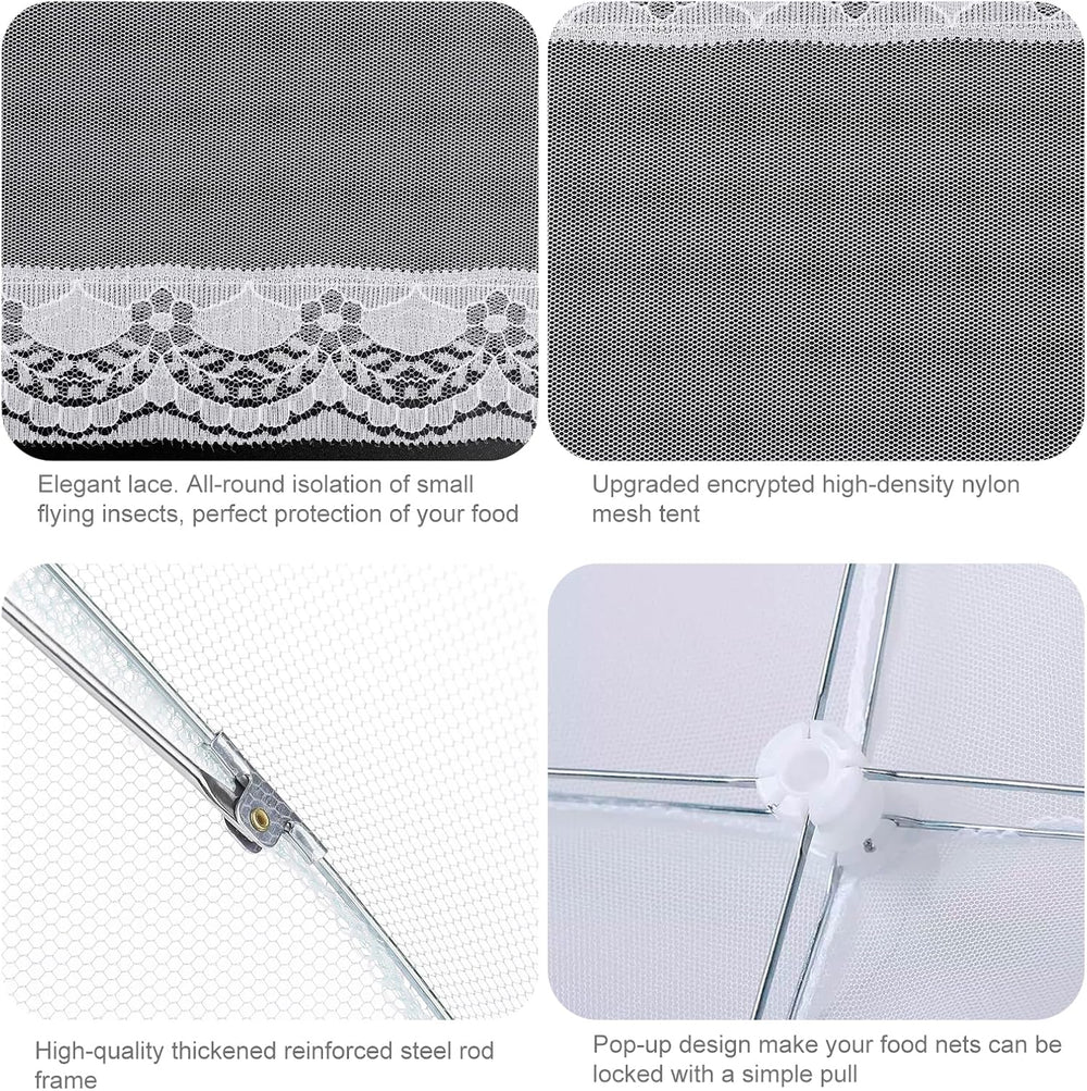 Homealexa 6 Pack Mesh Food Covers Pop Up, Reusable Food Net Covers (1 Extra-L...