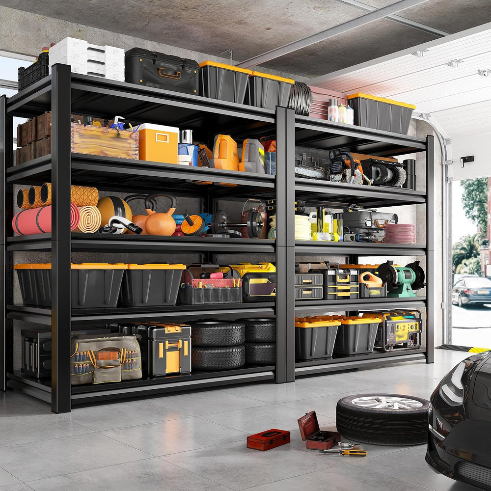 REIBII 5 Tier Garage Shelving for Garage, Adjustable Metal Shelving