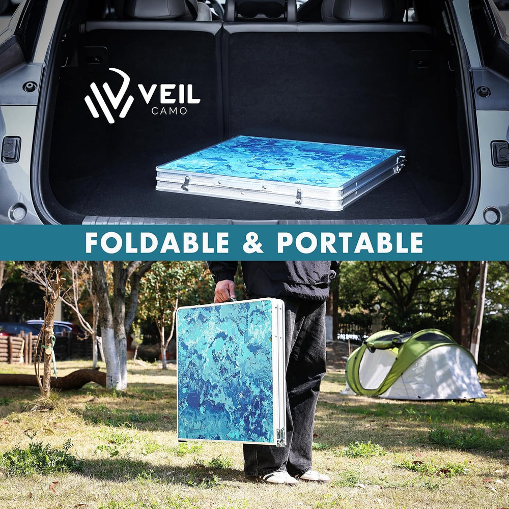 VILLEY Folding Camping Table 4FT, Portable Small Picnic Table