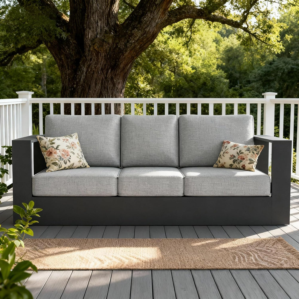 1 Piece Oversized Aluminum Patio Outdoor 3-Seat Sofa