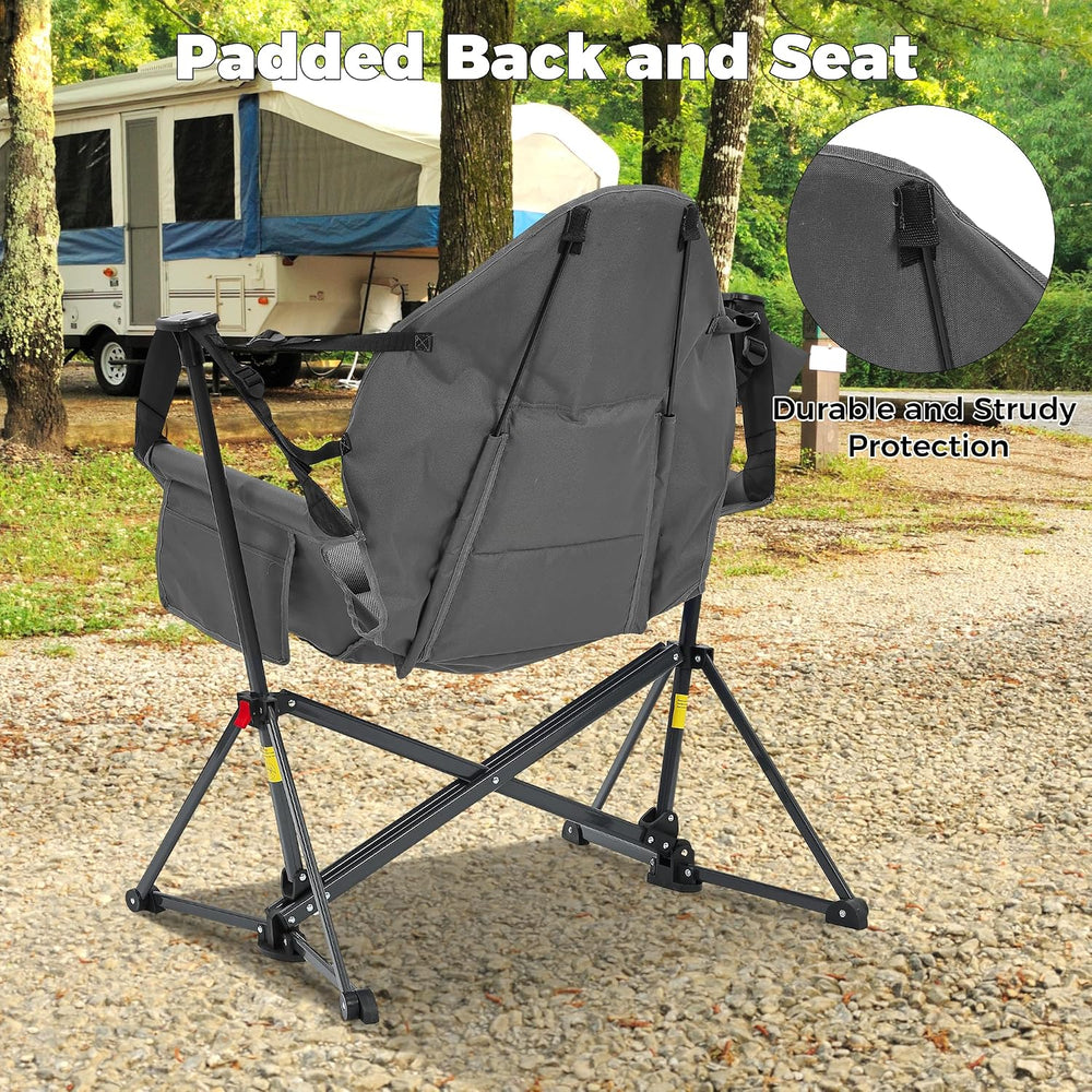 Hammock Camping Chair, Foldable Portable Rocking Chairs for Adults Outside Sw...