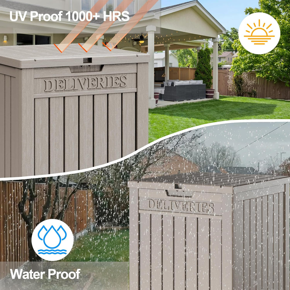 LHBGO Package Delivery Box for Outside, 48 Gallon Storage with Lockable Secur...