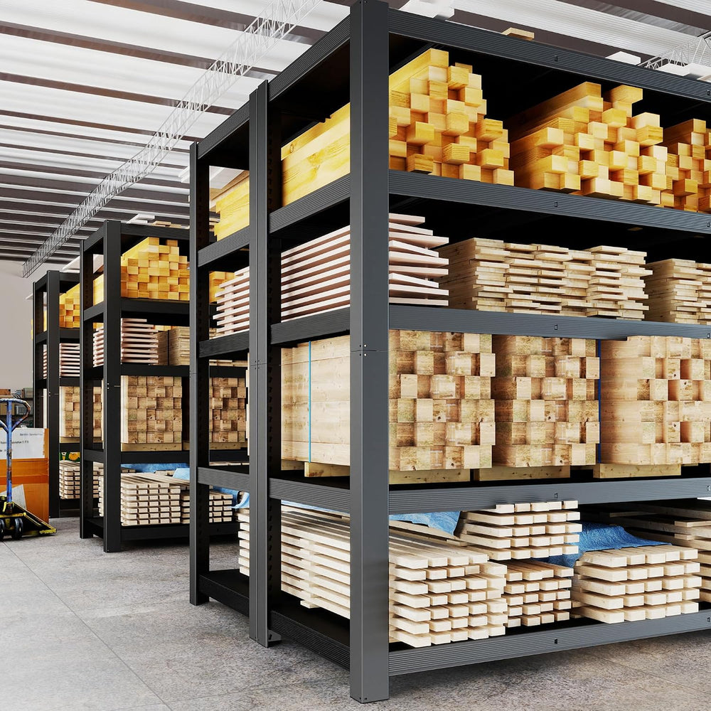 84" H 5-Tier Heavy Duty Storage Shelves, 3000LBS Capacity Adjustable Met...