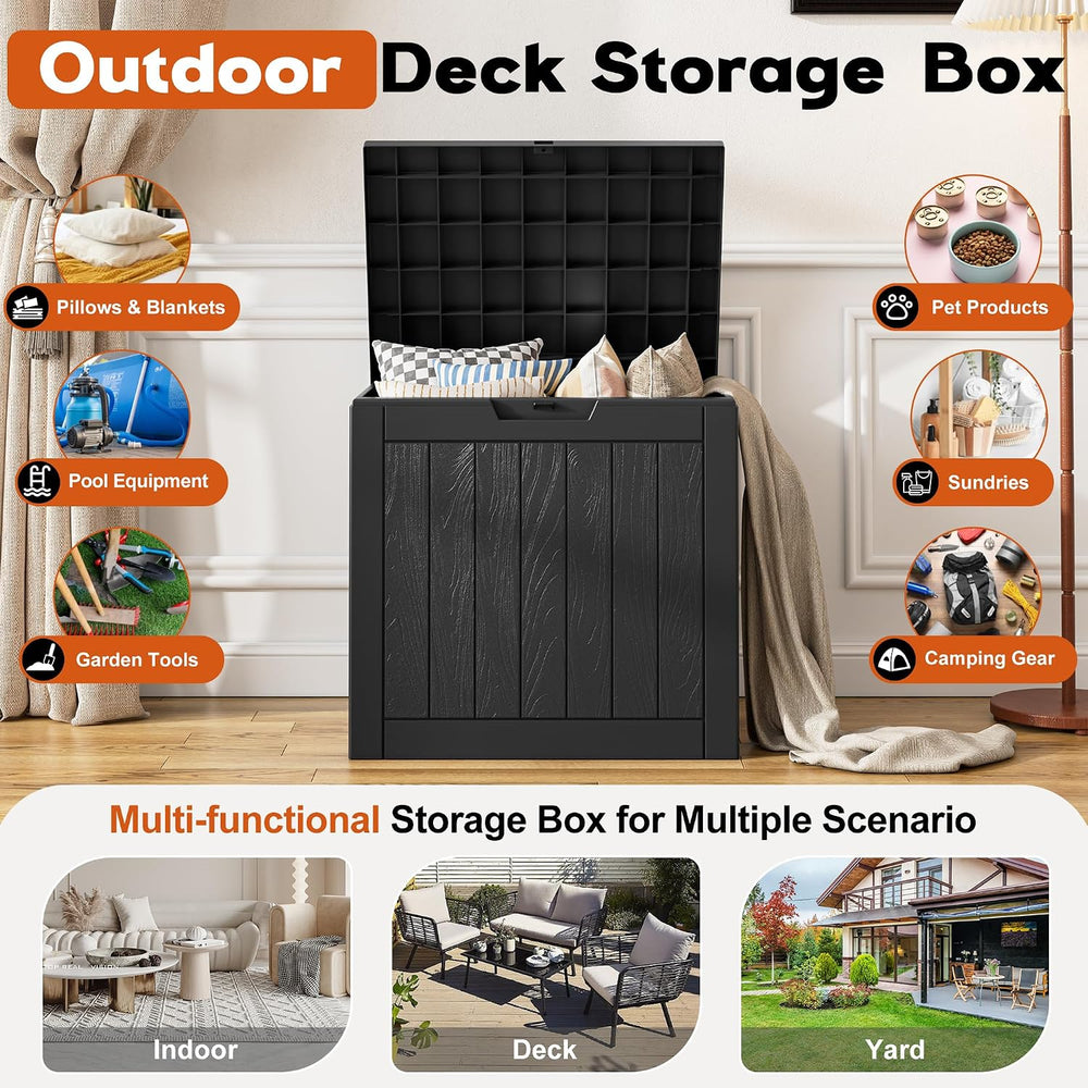 Outdoor Storage Box, Resin Deck Boxes Indoor and outdoor, Waterproof Storage ...