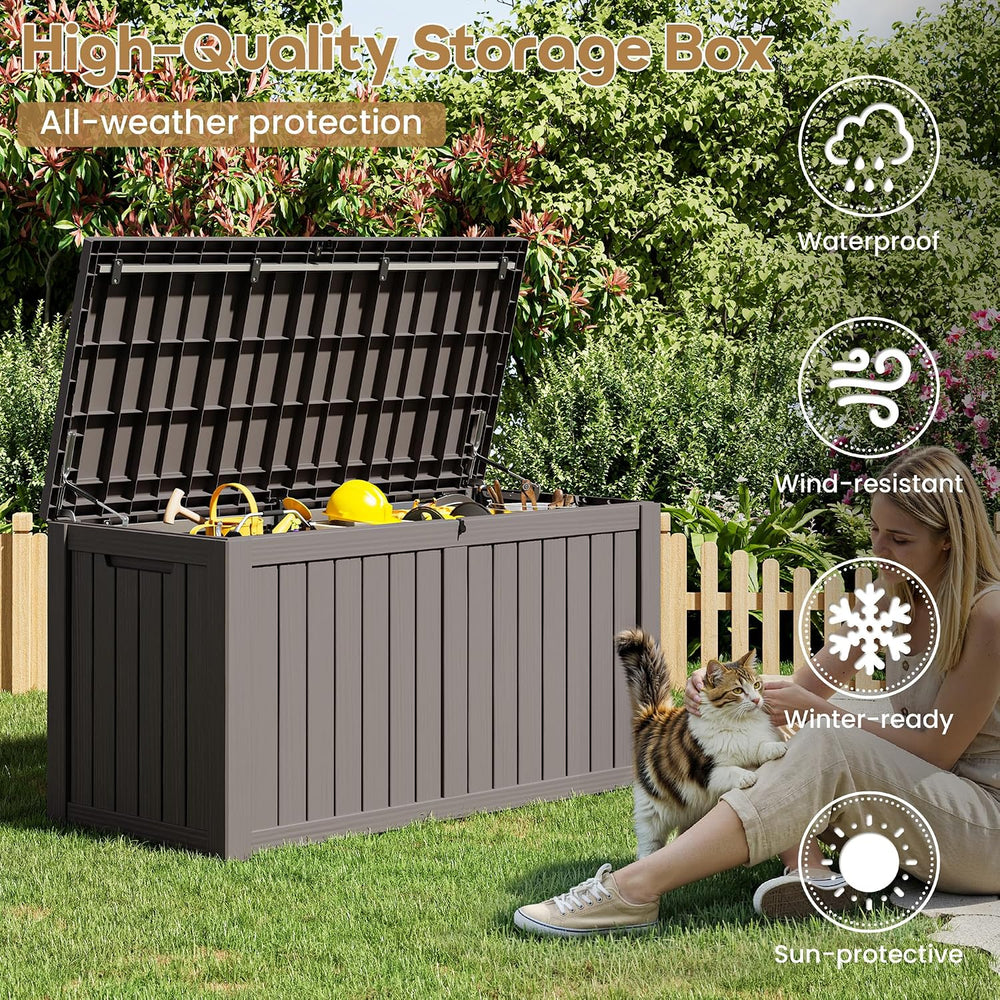 Bifanuo Outdoor Storage Box, 180 Gallon Deck Box Waterproof for Patio