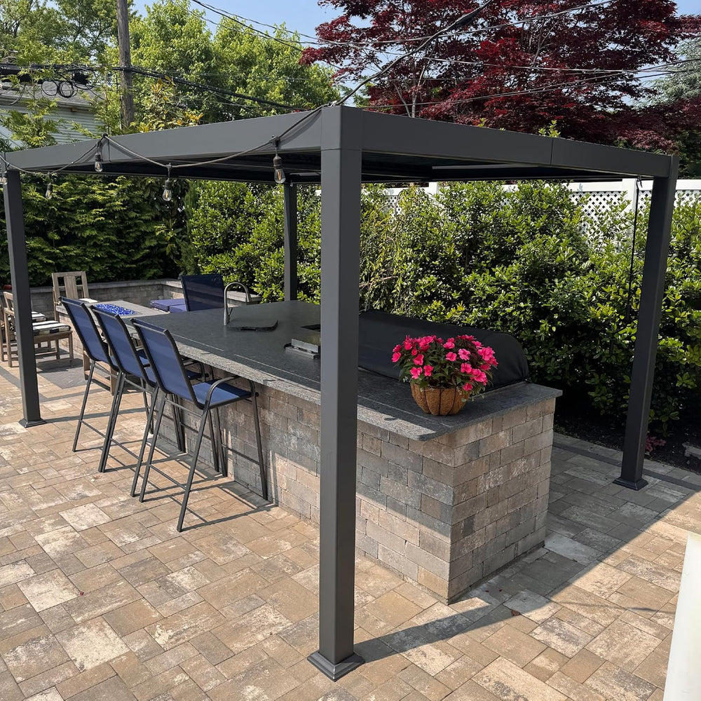 PURPLE LEAF Louvered Pergola 10' x 14' Aluminum Pergola w/Independent...