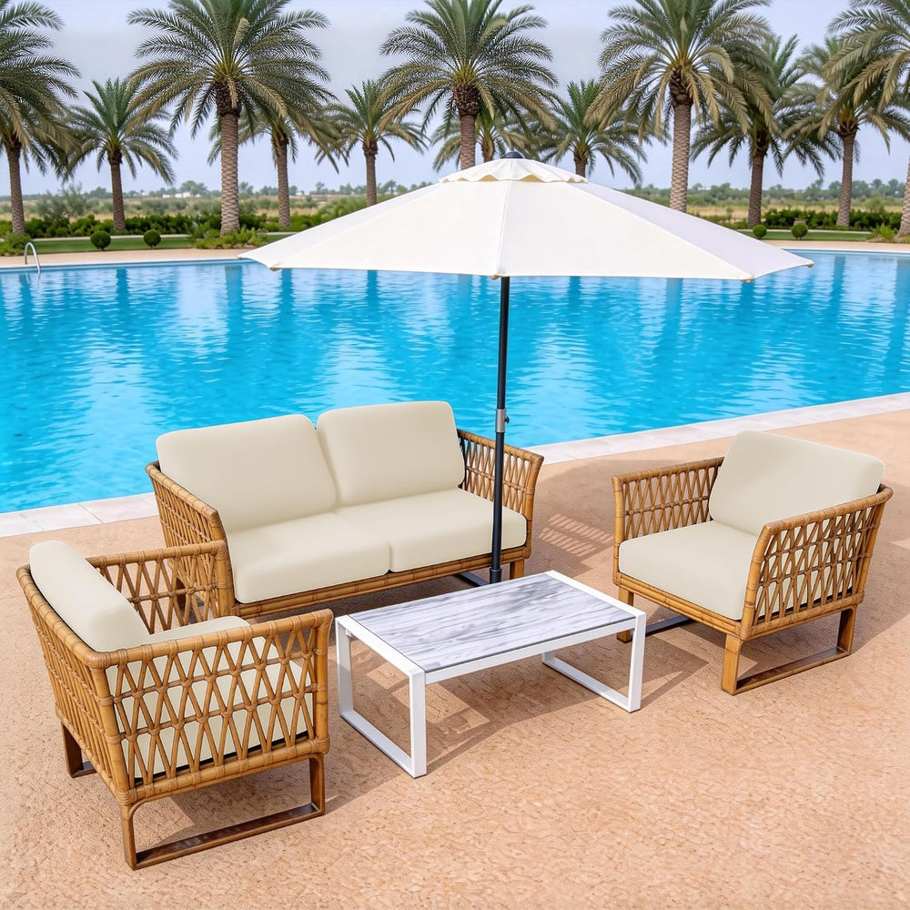 8Pcs Patio Cushion Covers, outdoor stretch cushion covers, Washable