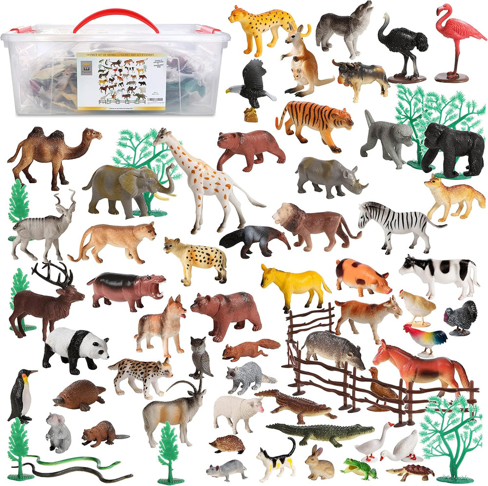 100Piece Set of Animals Figures & Accessories