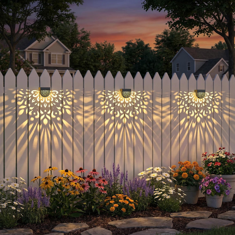 Solar Fence Lights 6 Pack Solar Deck Step Wall Lights Outdoor Waterproof LED ...