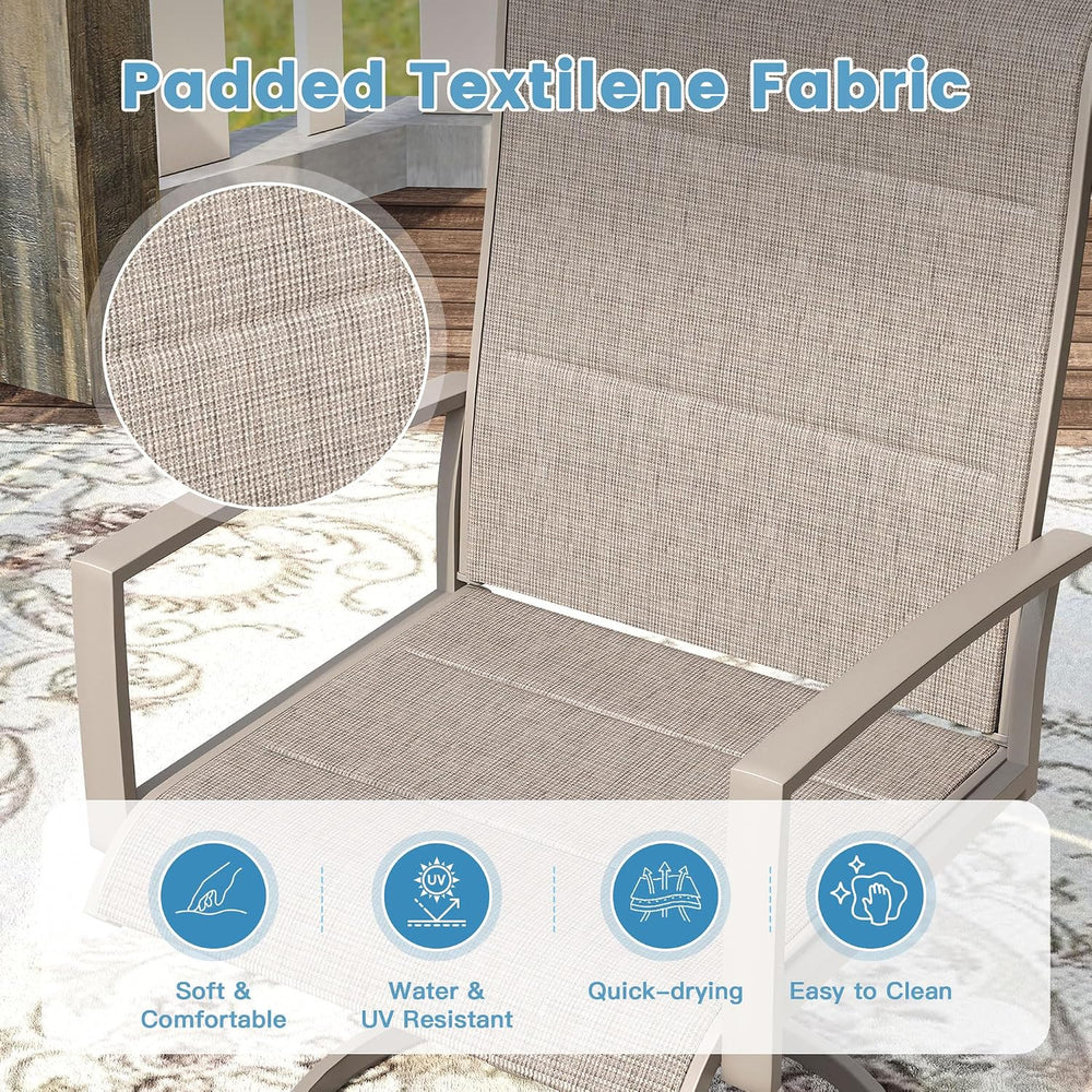 DIFY 7 Piece Outdoor Dining Set, 53.1" Round Table & 6 Chairs, Sands...