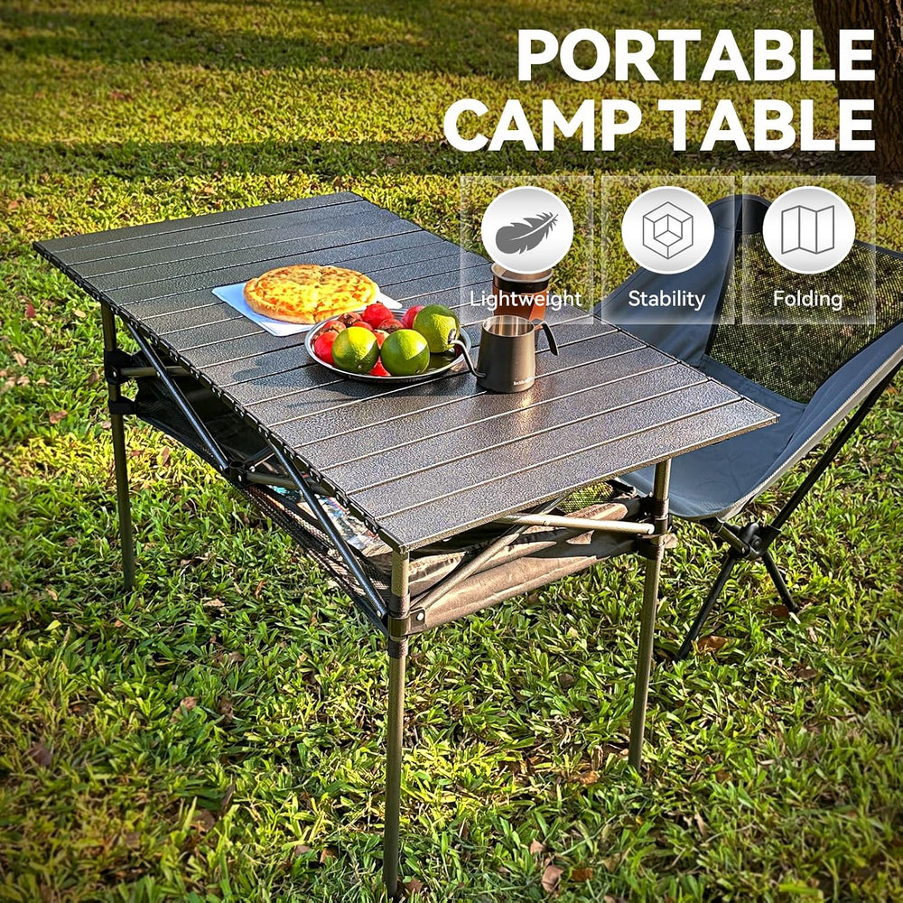 Opliy Portable Folding Camping Table for 4-6 Persons Aluminum Collapsible Tab...
