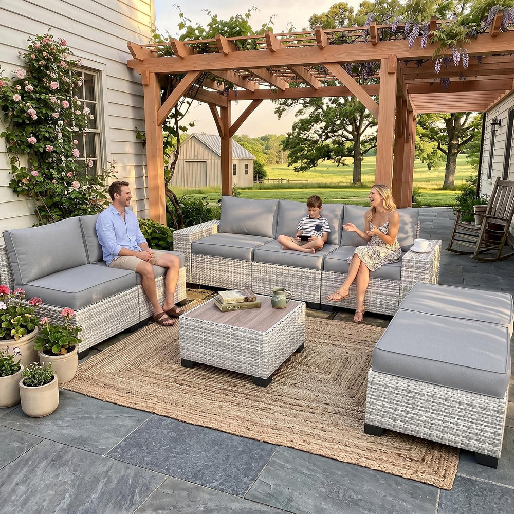 Outdoor Patio Furniture Set PE Wicker Rattan Outdoor Sectional Sofa