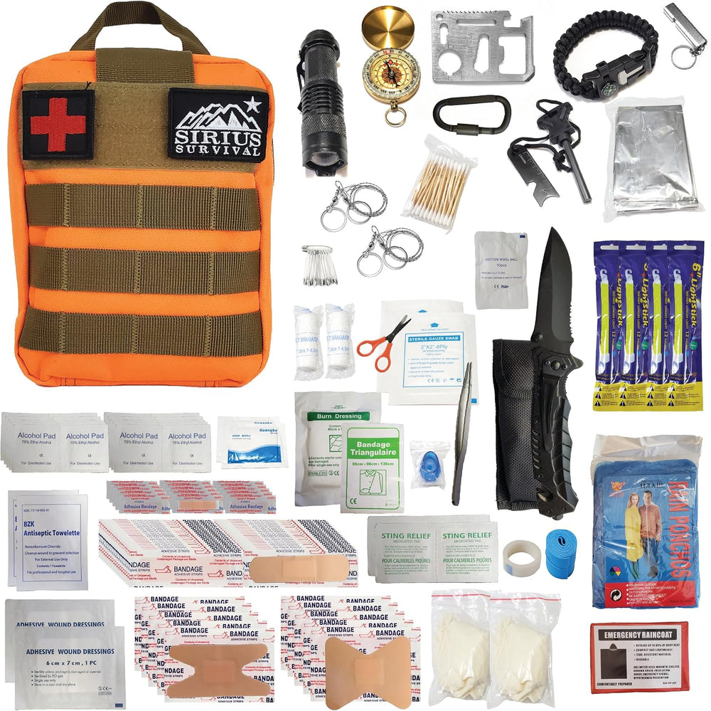 Premium 250 Piece Molle Survival & First Aid Kit - Outdoor Emergency Gear...