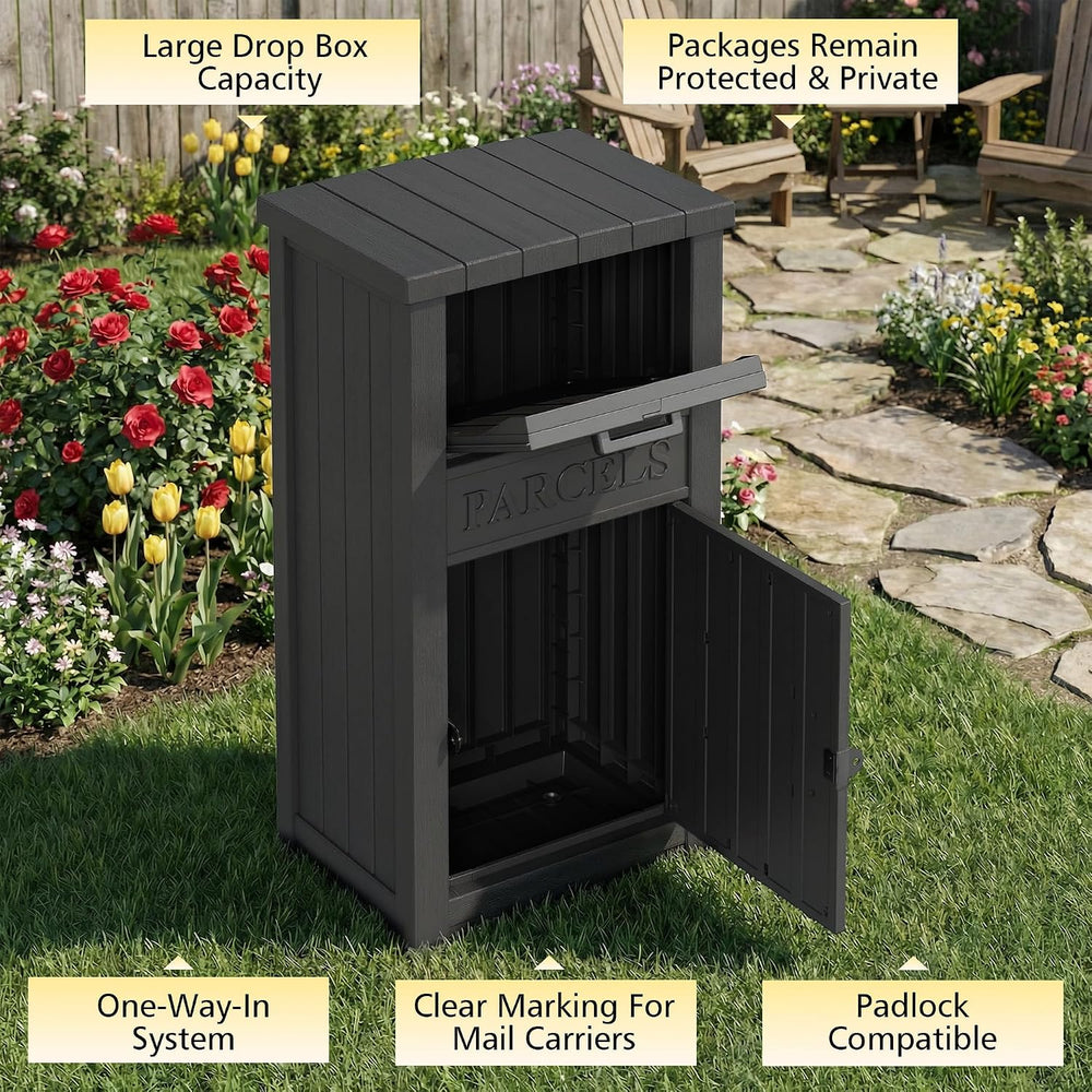 Package Delivery Boxes for Outside, Parcel Drop Box, Black