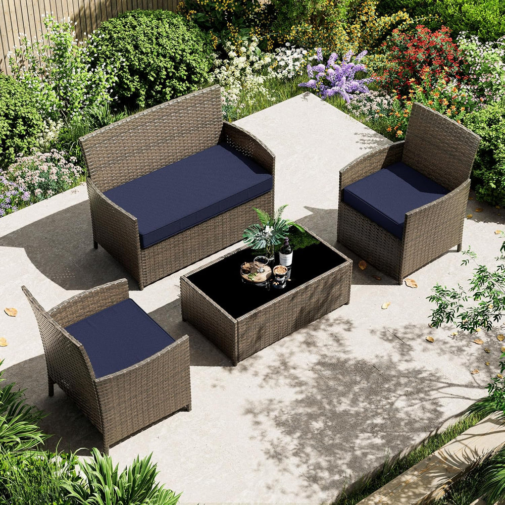 3 Pcs Outdoor Patio Furniture Cushion Replacement Cover, Cover Only