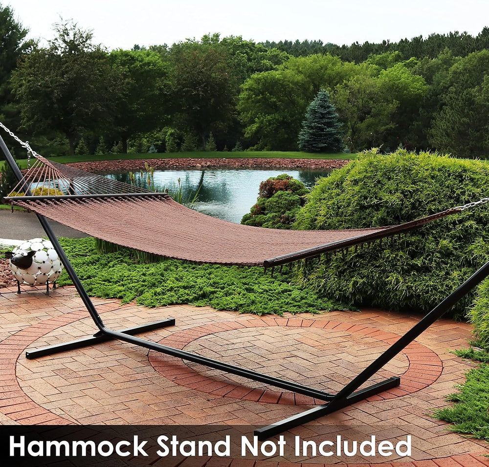 Sunnydaze 75" x 55" Bed, Heavy-Duty Double Rope Hammock for Outside...