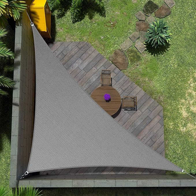 Amgo Custom Size 12' x 18' x 21.6' Gray Right Triangle Sun Shade ...