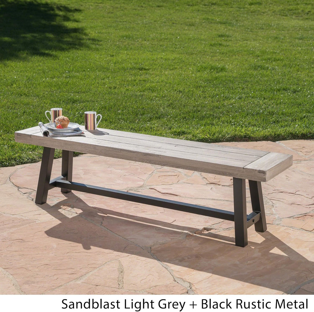 Great Deal Furniture Cassie Outdoor Light Grey Sandblast Finish Acacia Wood D...