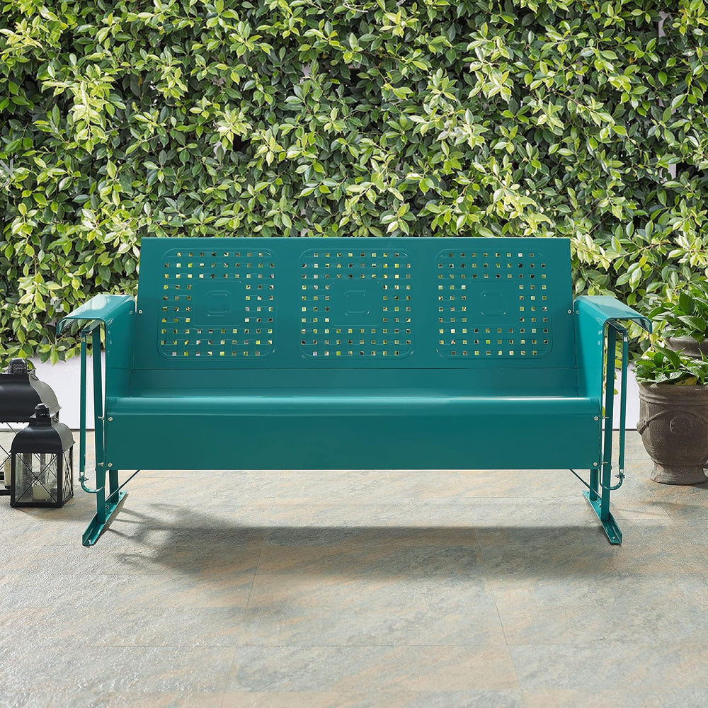 Crosley Furniture Bates 3-Person Retro Metal Outdoor Patio Sofa Glider