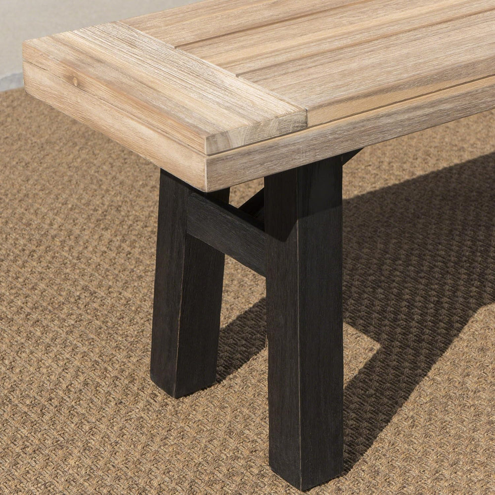 Christopher Knight Home Bettina Outdoor Acacia Wood Dining Bench with Brushed...
