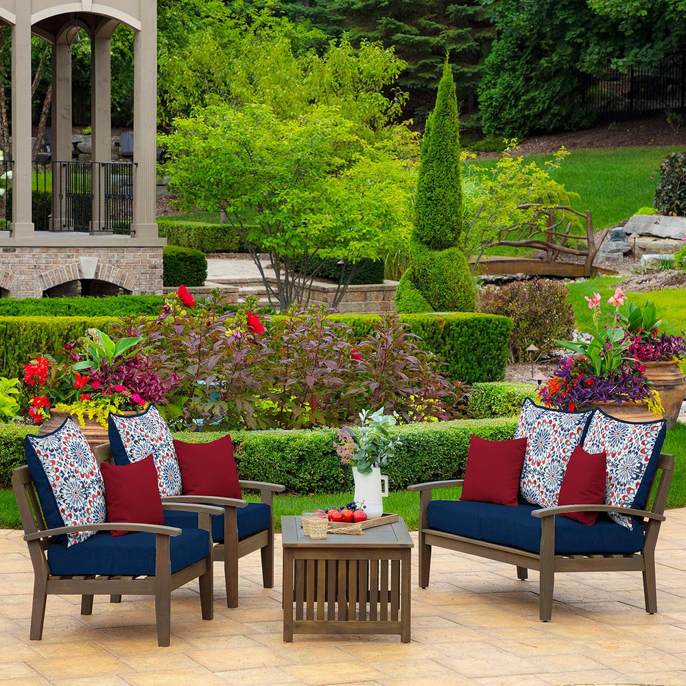Arden Outdoor Deep Seat Cushion Set, Foam, 4-Pack, 24x24, Clark Blue