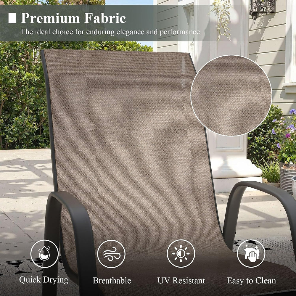 5 Pieces Outdoor Dining Set, 40.7" Spliced Patio Table with Umbrella Hol...
