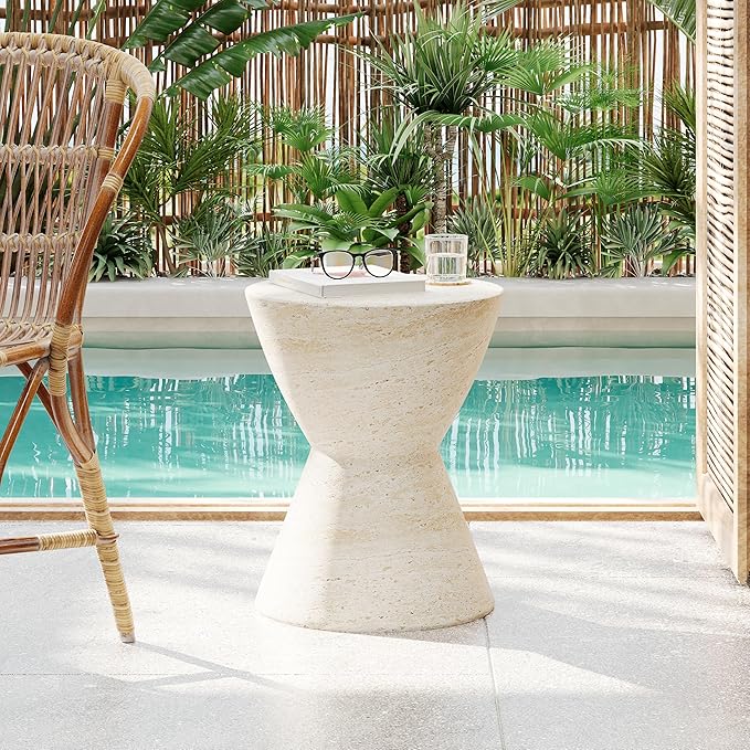 Christopher Knight Home Outdoor Side Table,Hourglass Shape Side Table,Patio G...