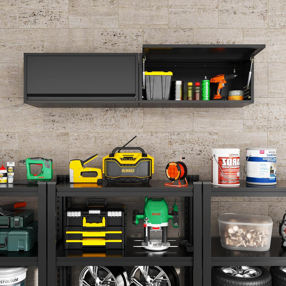Garage Wall Cabinet, 13.8" H Metal Wall Cabinet with Up-Flip Door