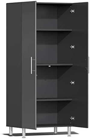 Ulti-MATE UG22082G 8-Piece Garage Cabinet Kit with Bamboo Worktop in Graphite...