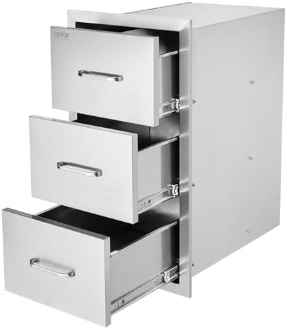 VEVOR Outdoor Kitchen Drawers 16"W x 28.5"H x 20.5"D Stainless...