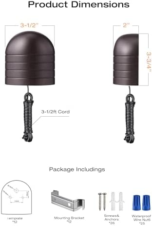 [12 Pack] CLOUDY BAY Low Voltage Fence Lights,12-24V AC/DC 5.5W LED Deck Ligh...
