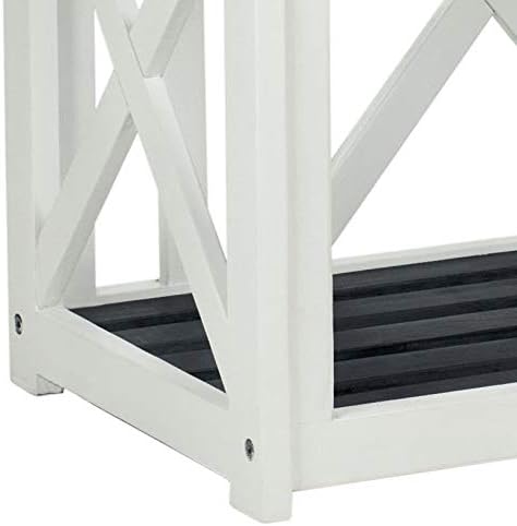 SAFAVIEH Outdoor - Branco Storage Bench - Dark Slate Grey & White Solid A...