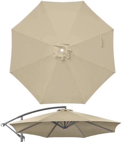 10ft Patio Umbrella Replacement Canopy for 8 ribs, Fits Hanging Offset Cantil...
