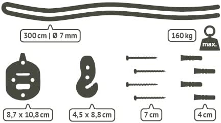 LA SIESTA CasaMount Black - Multipurpose Suspension Set for Hammocks Swing Ch...