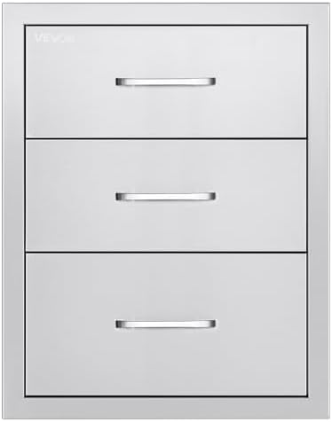 VEVOR Outdoor Kitchen Drawers 18.11"W x 23.23"H x 23.23"D Stai...