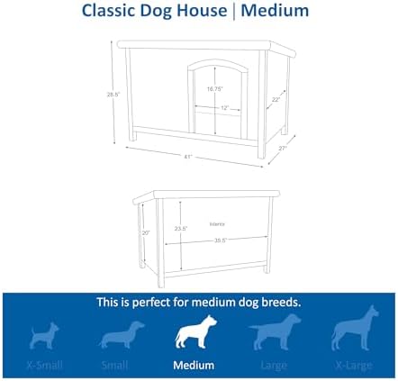 TRIXIE Pet Products Dog Club House, Large,Glazed Pine,40.75x26.75x28.25 Inch ...
