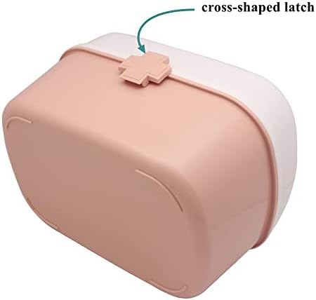 Plastic First Aid Storage Box Container Bin with Removable Tray and Portable ...