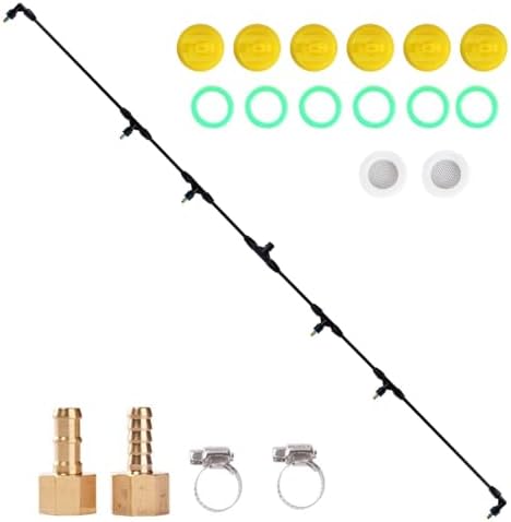 6-Nozzle Polyethylene Boom Wand, 7.5 Ft ATV Sprayer Boom with 2 Types of Nozz...