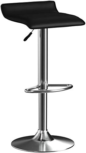 COSTWAY Set Swivel Bar Stools Adjustable Contemporary Modern Design Chrome Hy...