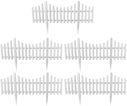 5 Pcs Flexible Picket Fence Garden Border, Plastic Decorative Landscape Edgin...