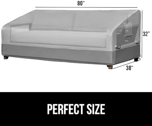 GORILLA GRIP Waterproof Outdoor Patio Sofa Cover, 80 Inch, Silver