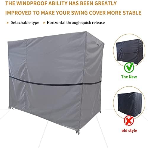 Patio Swing Cover - 3 Seater Hammock Glider Chair, Outdoor UV Resistant, Wate...