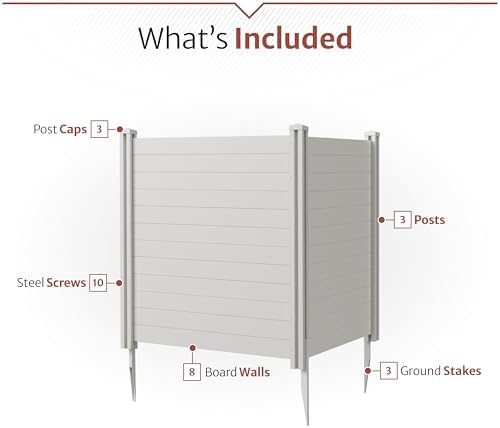 Enclo Premium White Vinyl Privacy Screen, DIY No Dig Kit