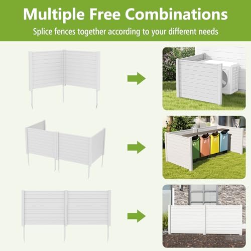 Privacy Screen 2 Fence Panels, 48" x 38" Air Conditioner Screen Tra...