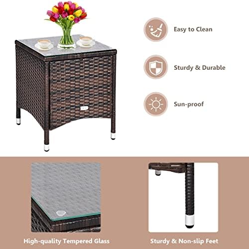 KOTEK 3 Piece Patio Furniture Set, Blue