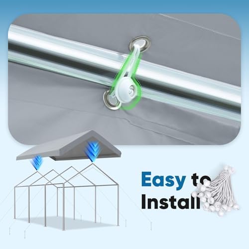 ADVANCE OUTDOOR 10x20 ft Carport Replacement Top Cover, Heavy Duty Waterproof...