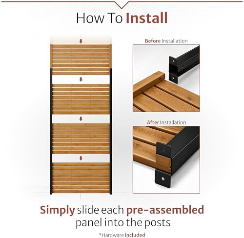 Enclo Easy Assembly Freestanding/Surface Mounted Privacy Screen, Hardwood