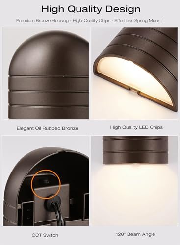 [12 Pack] CLOUDY BAY Low Voltage Fence Lights,12-24V AC/DC 5.5W LED Deck Ligh...