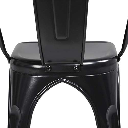 Yaheetech Metal Dining Chairs Set of 4, Stackable Outdoor Chairs, Black